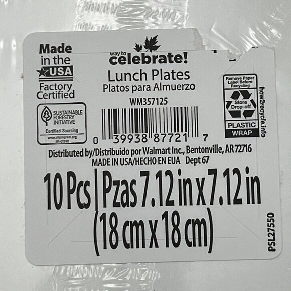 10 Pass The Pie Pumpkin 7x7 Square Paper Lunch Plates Fall Autumn Thanksgiving - Picture 3 of 3